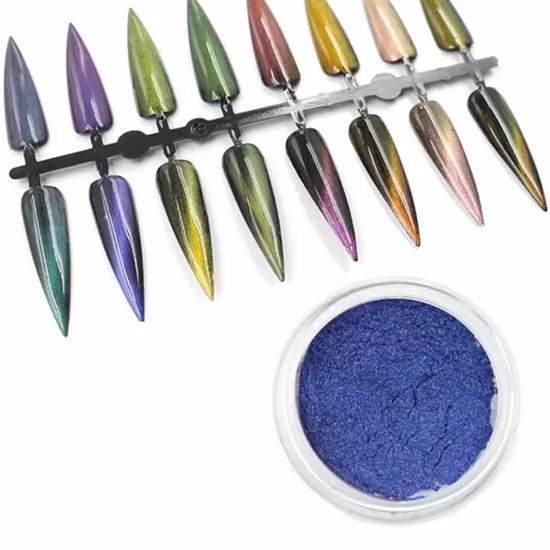 Nail Art Rainbow Holographic Cat Eye Magnetic Effect Pigment Powder